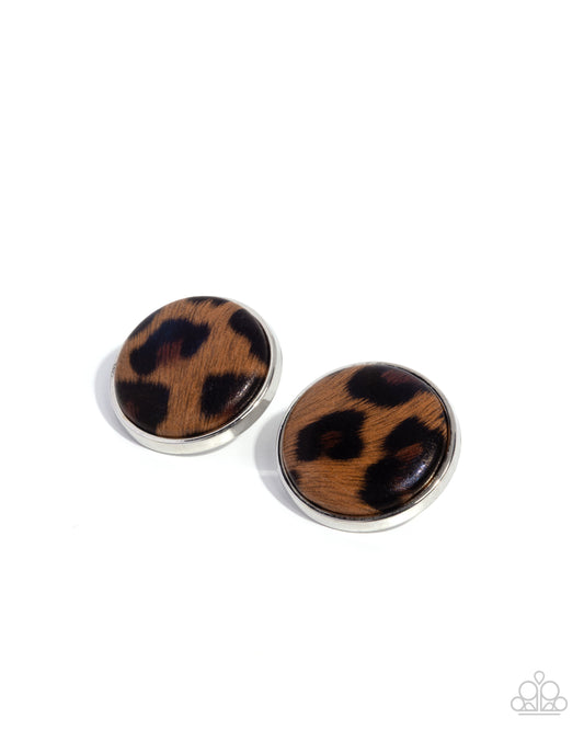 Coming Soon - Cheetah Centerpiece - Brown - Paparazzi Earrings