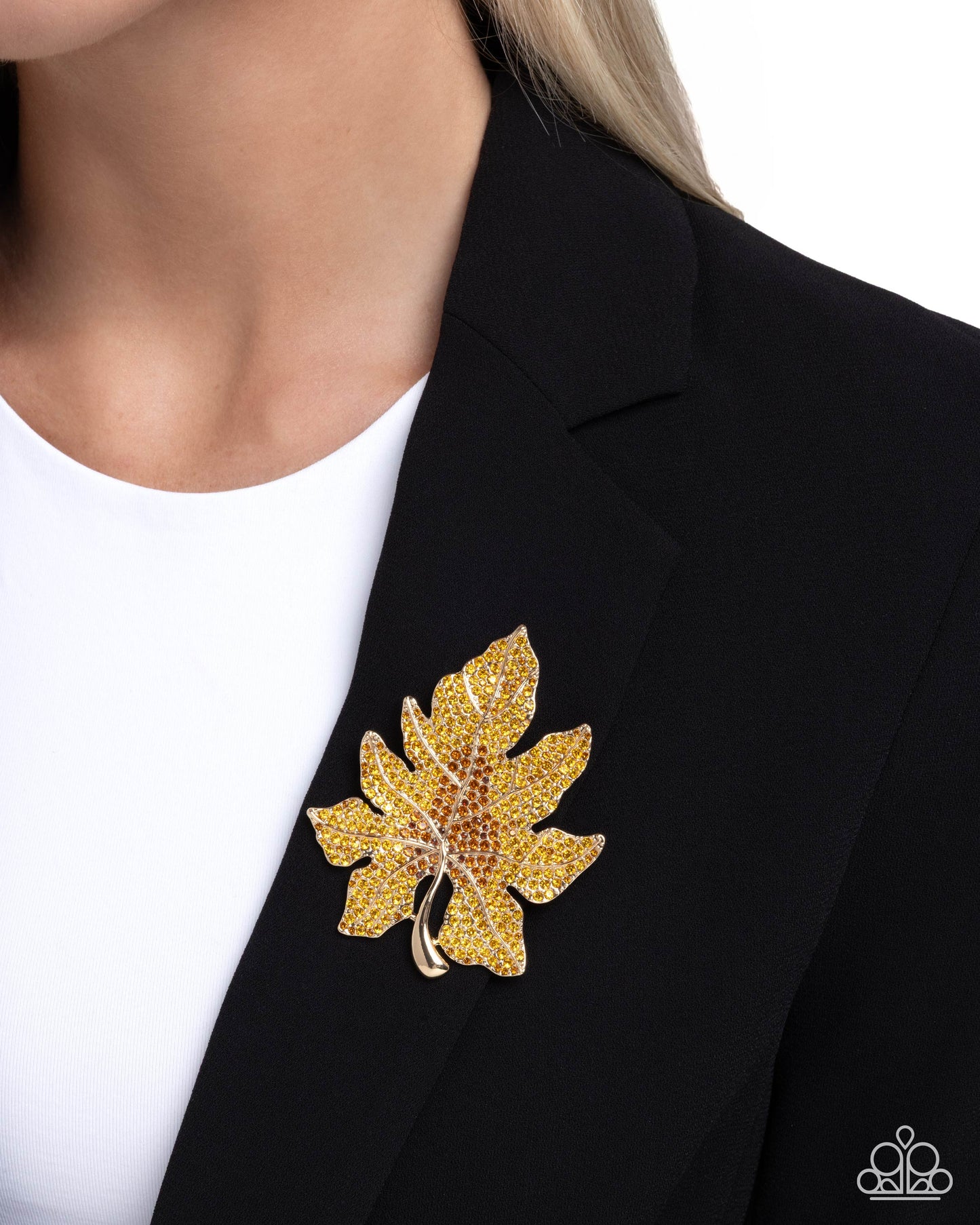 Autumnal Accent - Gold - Paparazzi Brooch