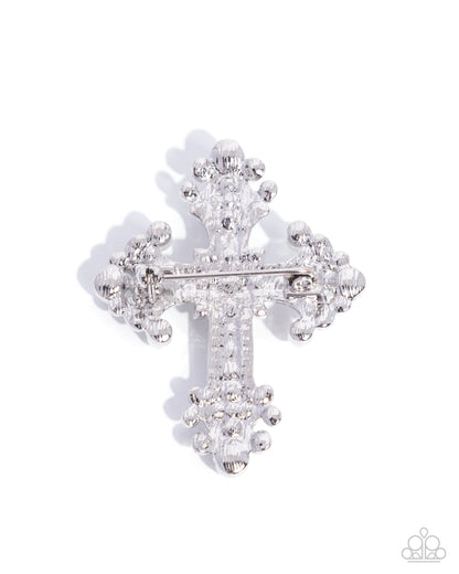 Coming Soon - Candescent Cross - White - Paparazzi Brooch