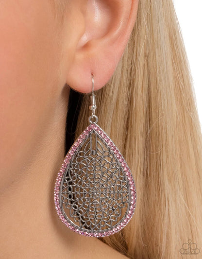 Fleur de Fantasy - Pink - Paparazzi Earrings