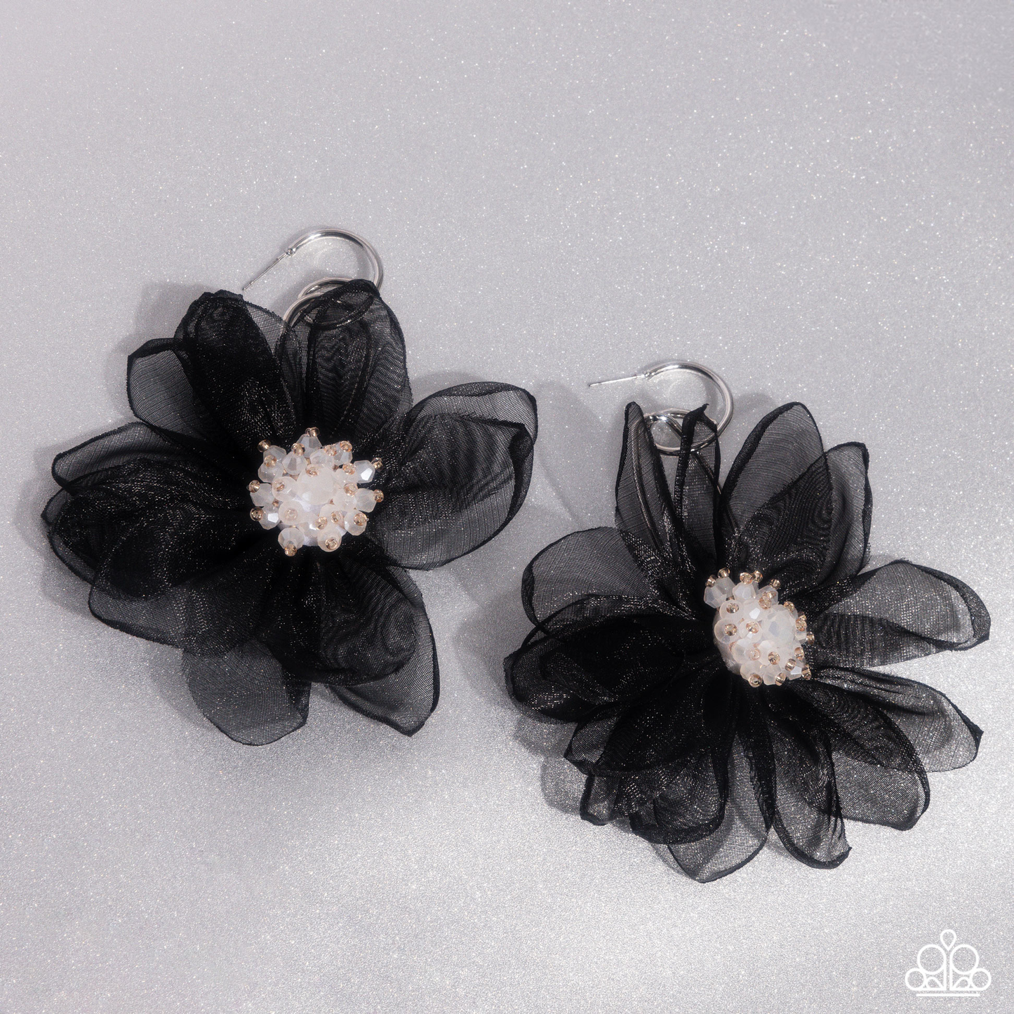 Cosmopolitan Chiffon - Black Paparazzi Earrings