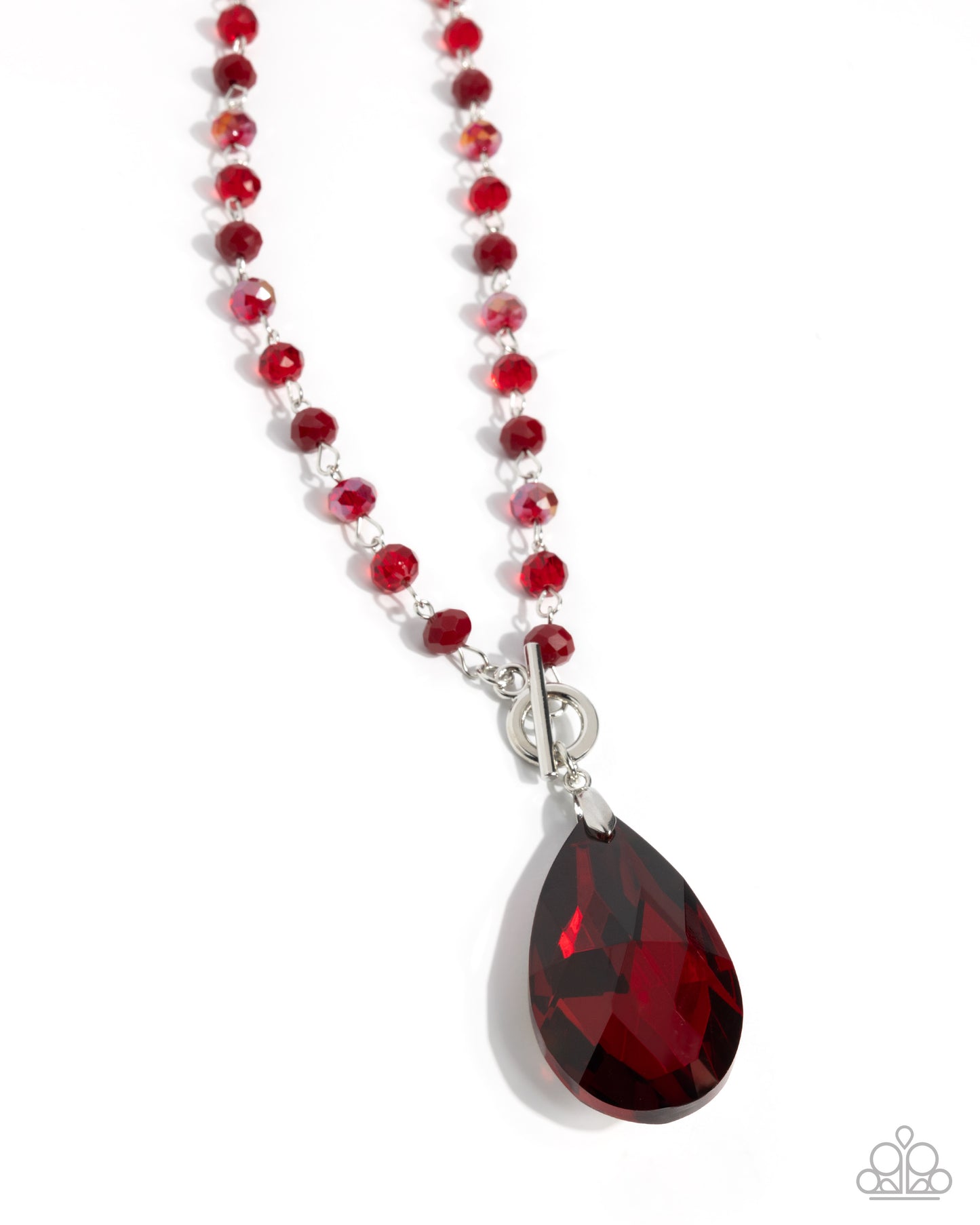 Teardrop Tale - Red - Paparazzi Necklace