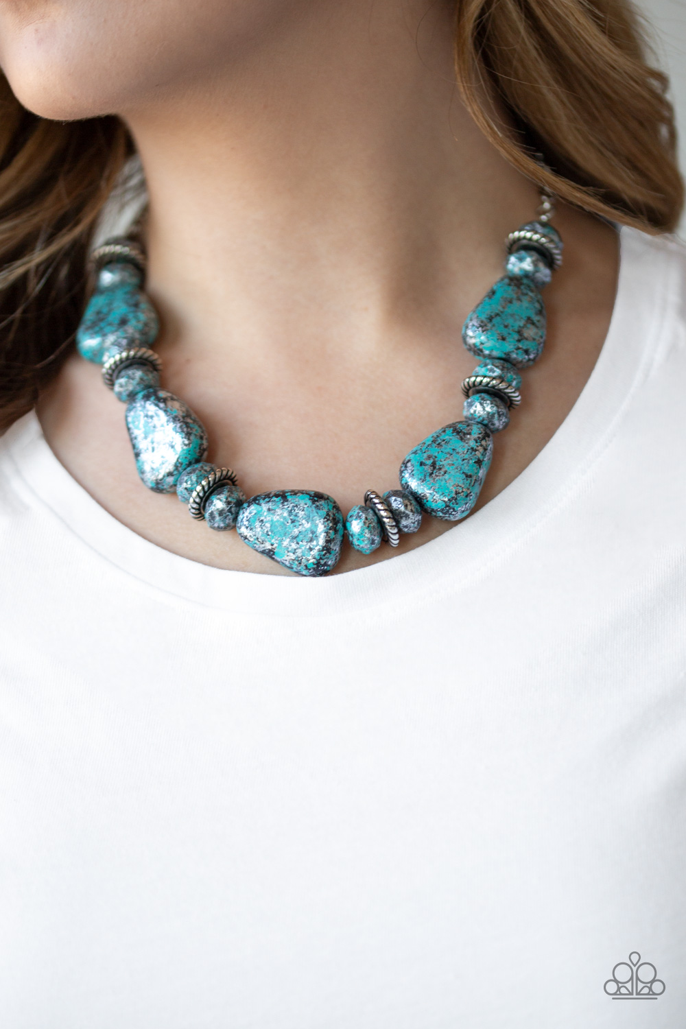 Prehistoric Fashionista - Blue - Paparazzi Necklace