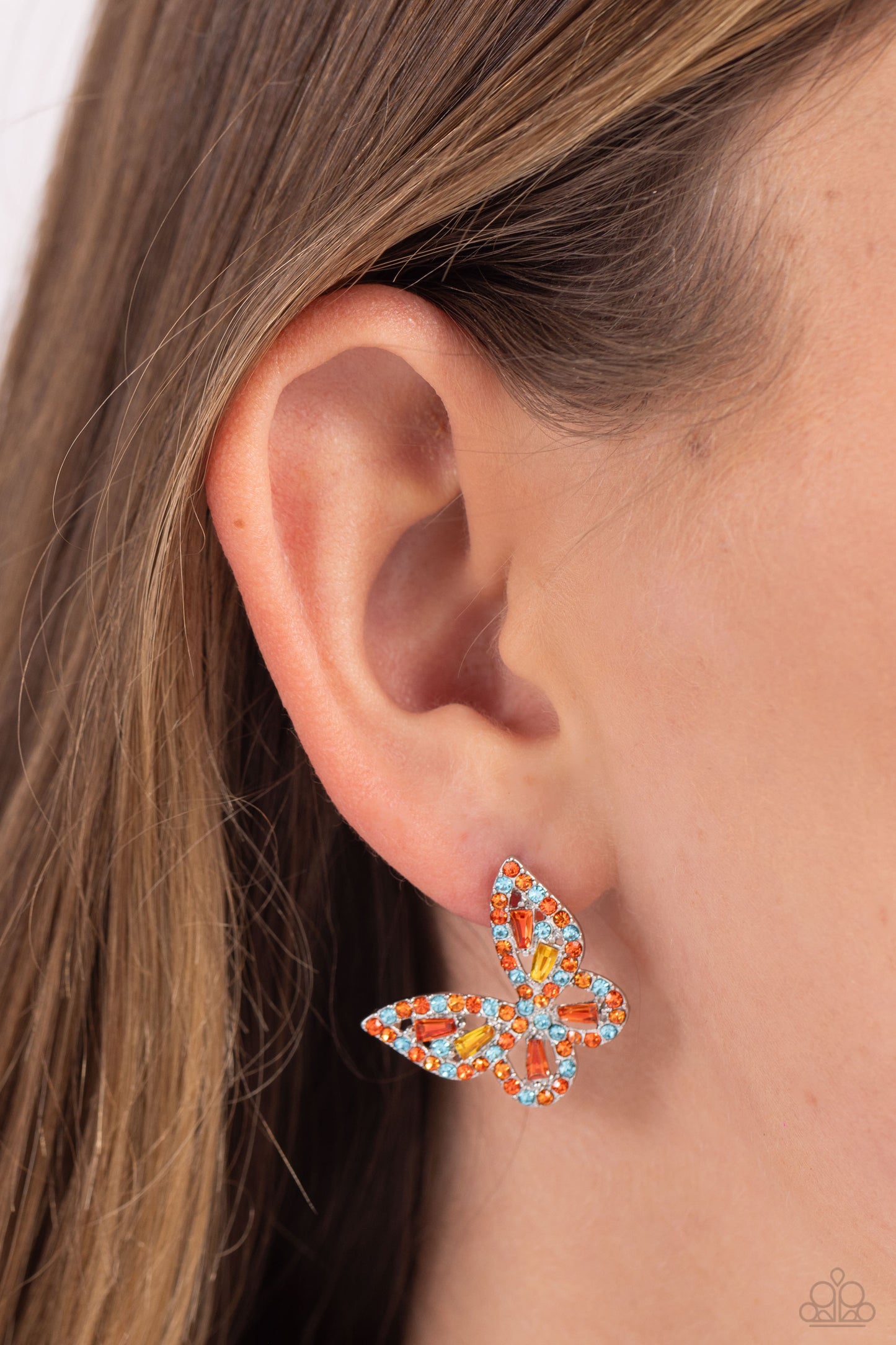 Tilted Takeoff - Orange Paparazzi Earrings and Smitten Shimmer - Gold Ring