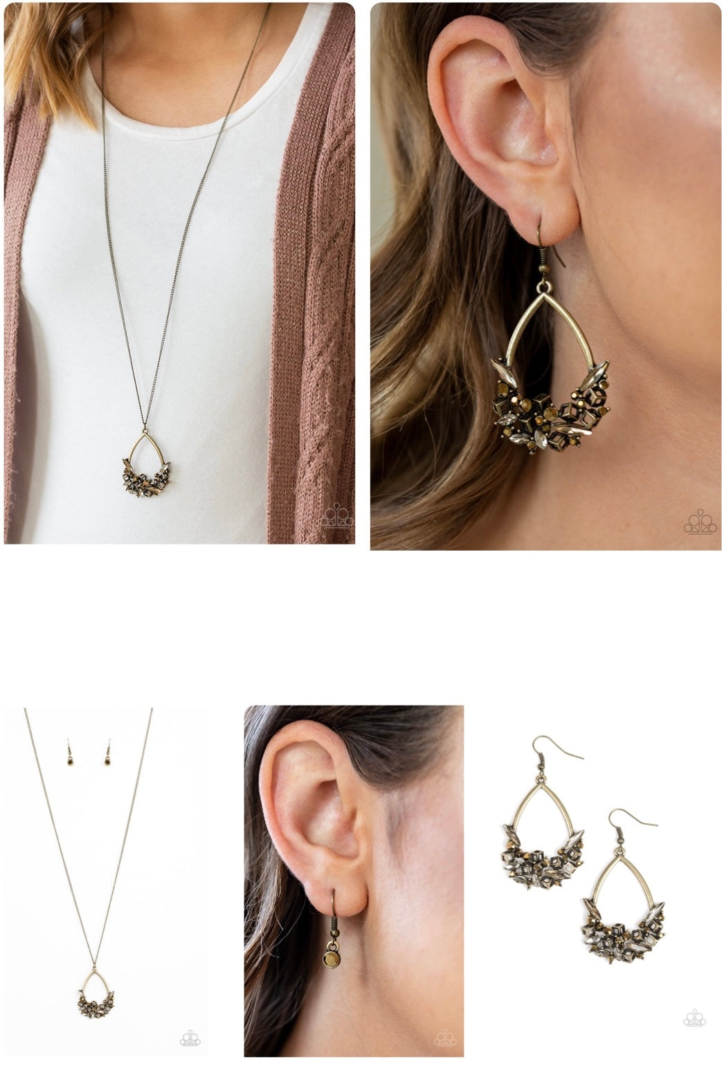 Couture Crash Course - Brass - Paparazzi Necklace and Crash Landing Brass Earrings Set