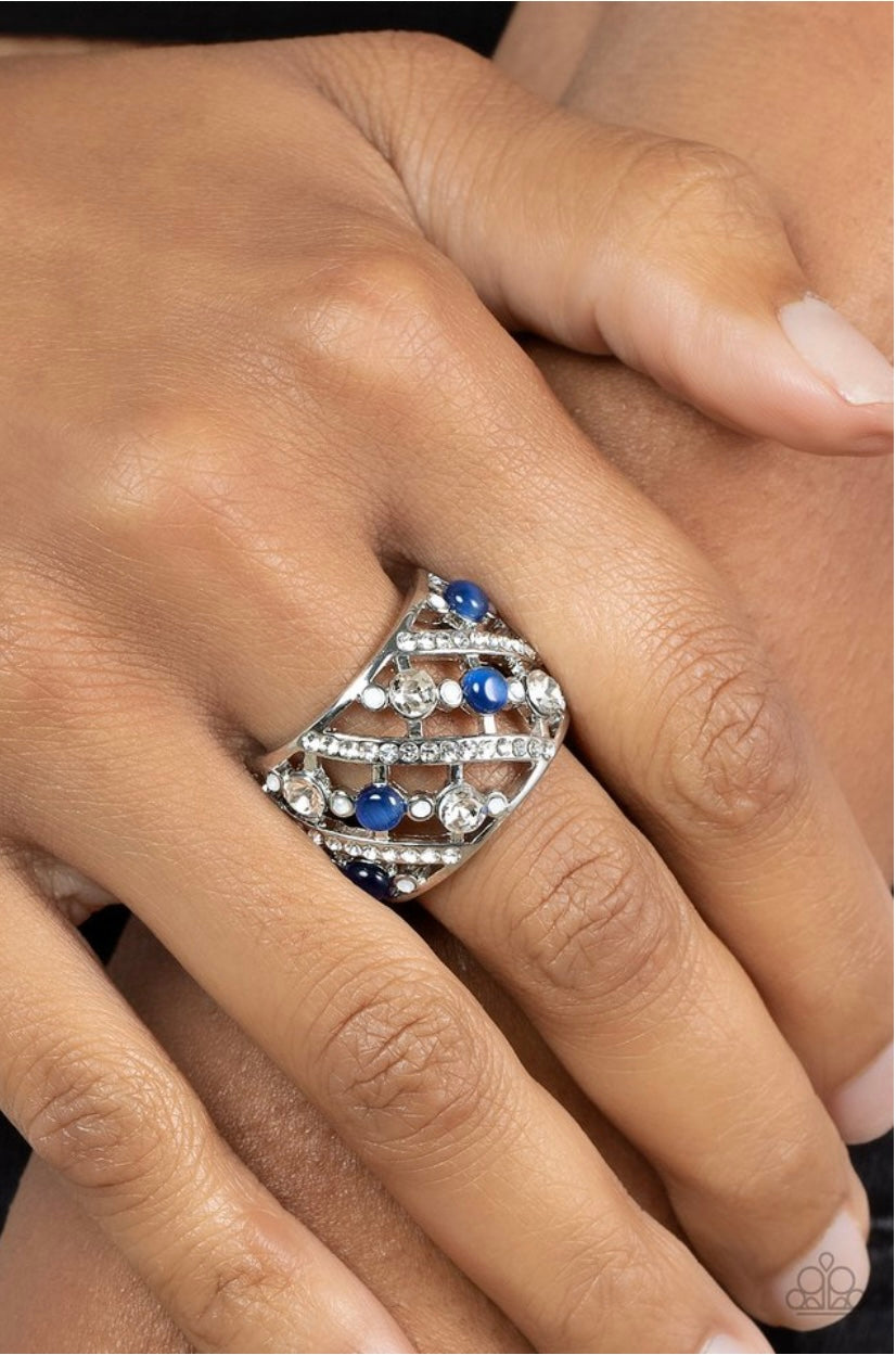 Bubbles for Brunch - Blue Paparazzi Ring