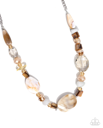 Apartment Abstract - Brown Necklace and Apartment Accent - Brown Bracelet Set