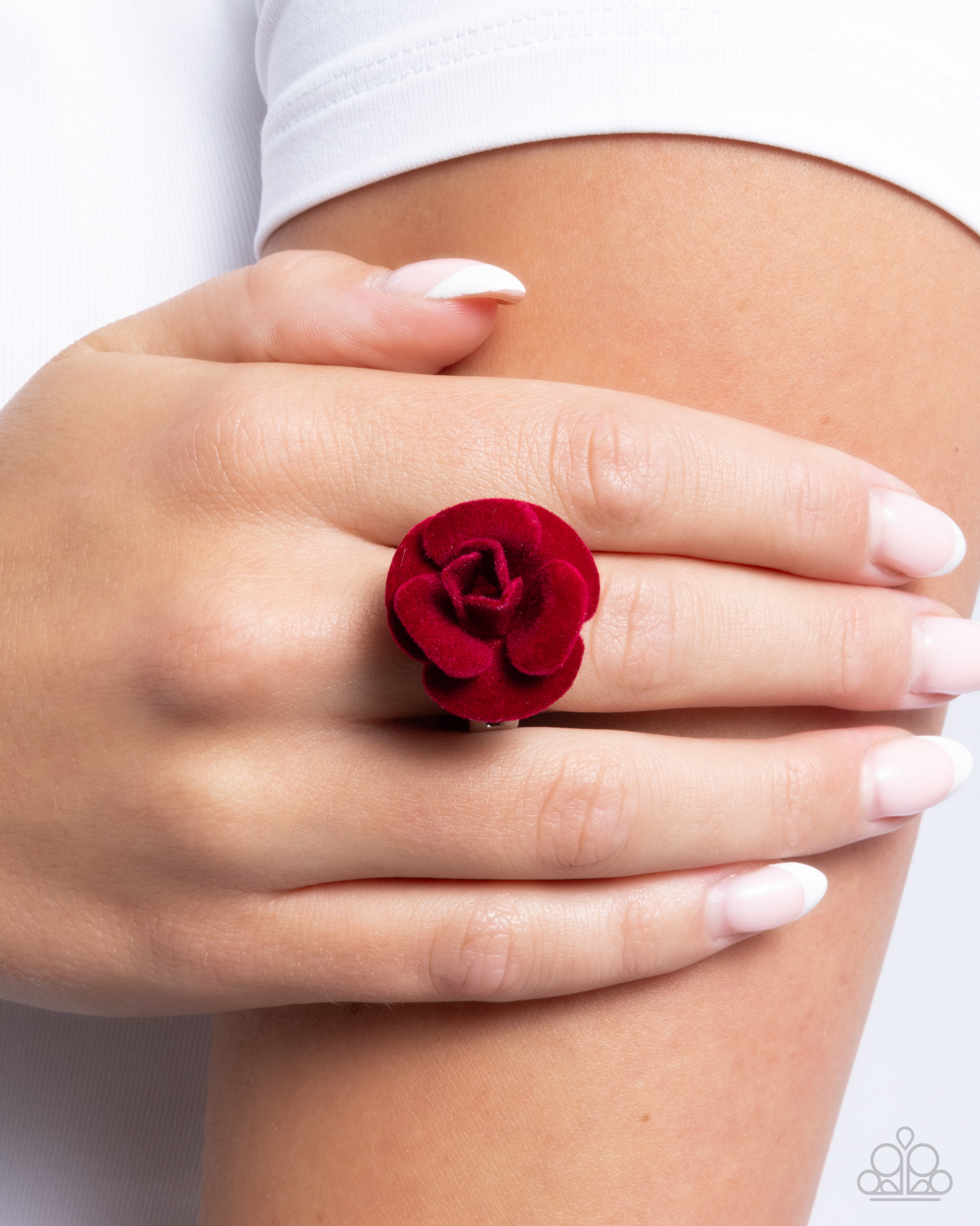 Relaxed Rosette - Red - Paparazzi Ring