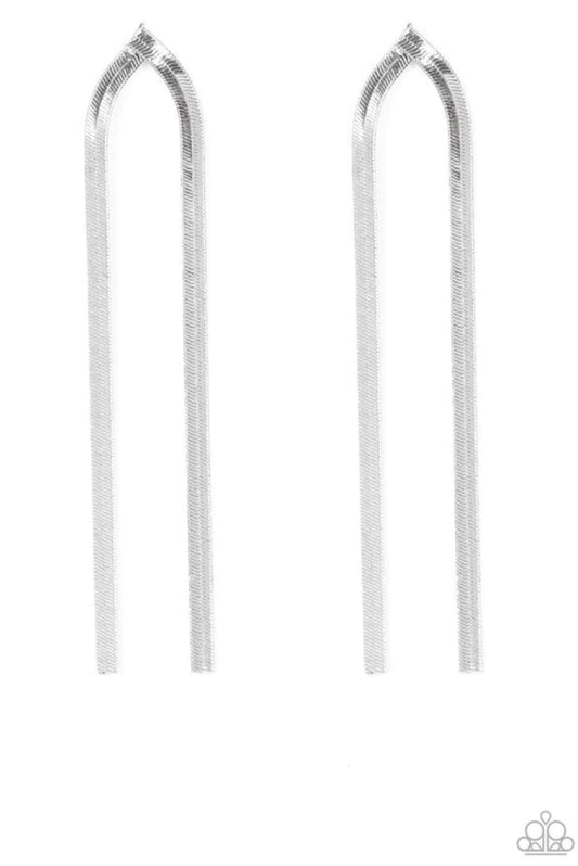 Very Viper - Silver - Paparazzi Earrings