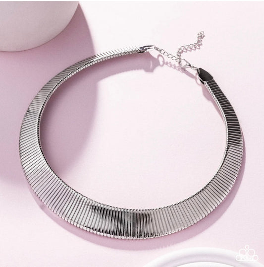 Necklace Fringe Formal - Silver - Paparazzi Necklace