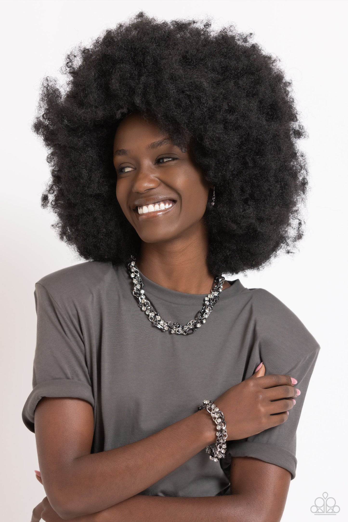 Totally Two-Toned - Silver Necklace and Two-Tone Taste - Silver Bracelet - Paparazzi Set