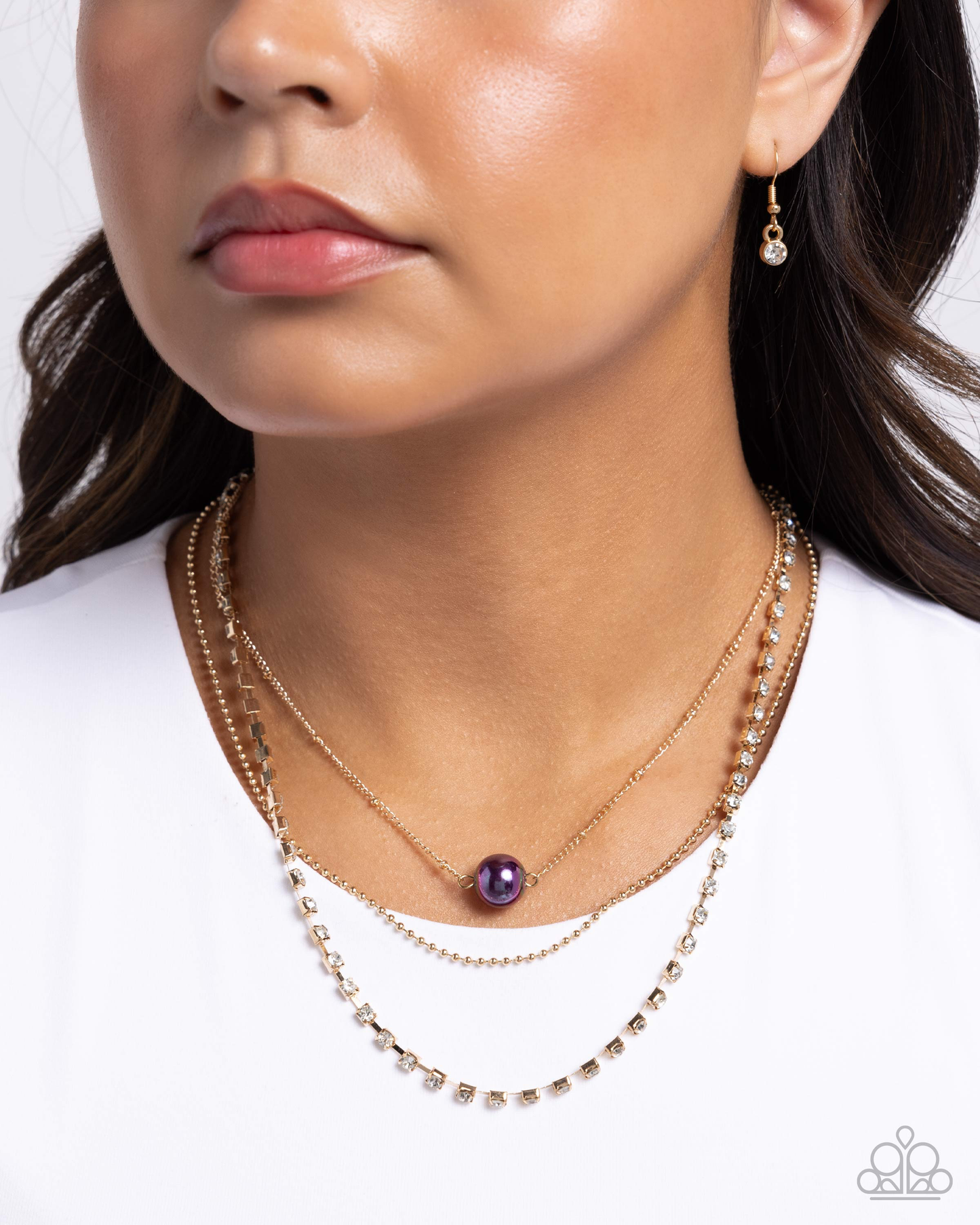 Symmetrical Shimmer - Purple - Paparazzi Necklace