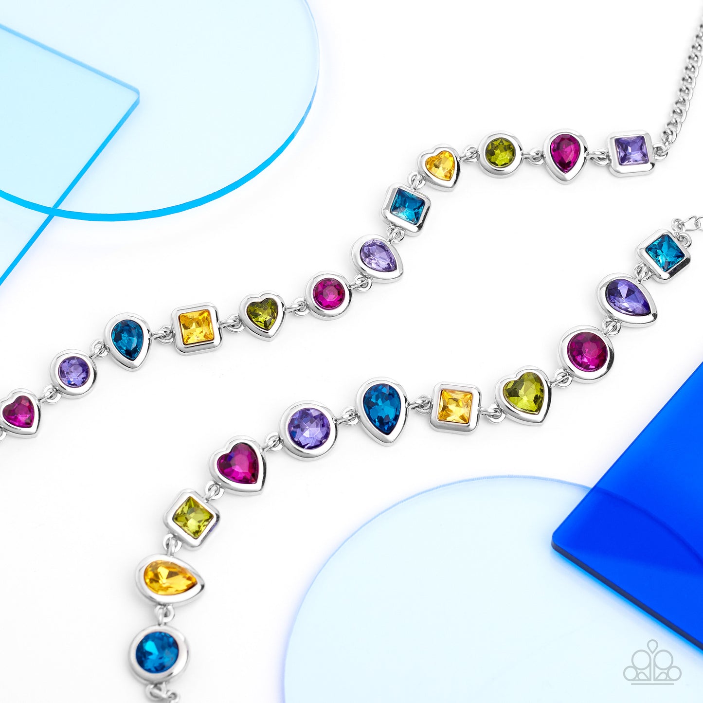 Abstract Admirer - Multi - Paparazzi Necklace and Actively Abstract - Multi Bracelet Set (2023 October Life of the Party)