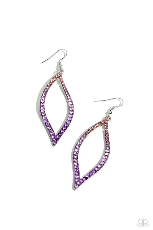 Admirable Asymmetry - Purple Paparazzi Earrings