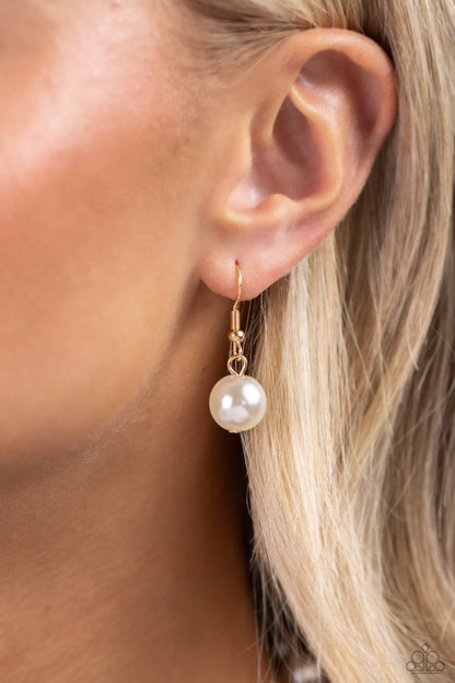 White Collar Welcome - Gold Necklace, Vastly Vintage - Gold Bracelet and Chic Center - Gold Ring