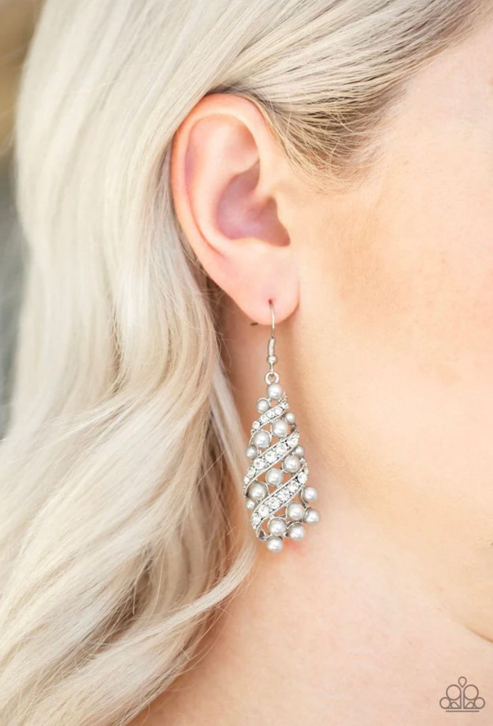 Ballroom Waltz - Silver - Paparazzi Earrings