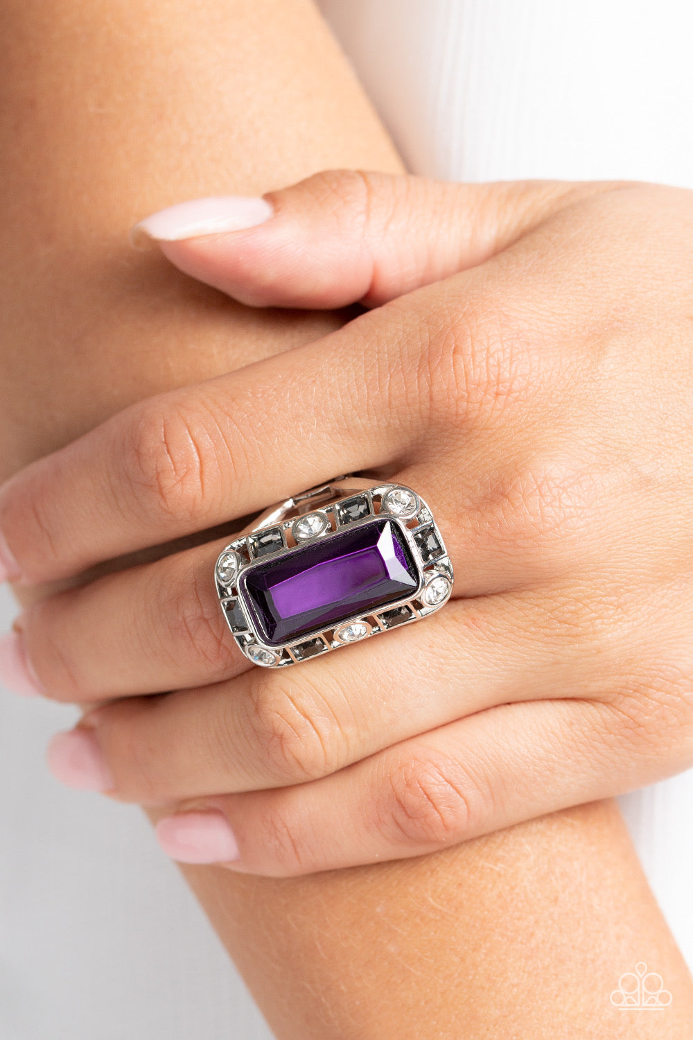 Radiant Rhinestones Purple - Paparazzi Ring