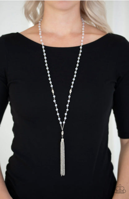 Tassel Takeover - White  - Paparazzi Necklace
