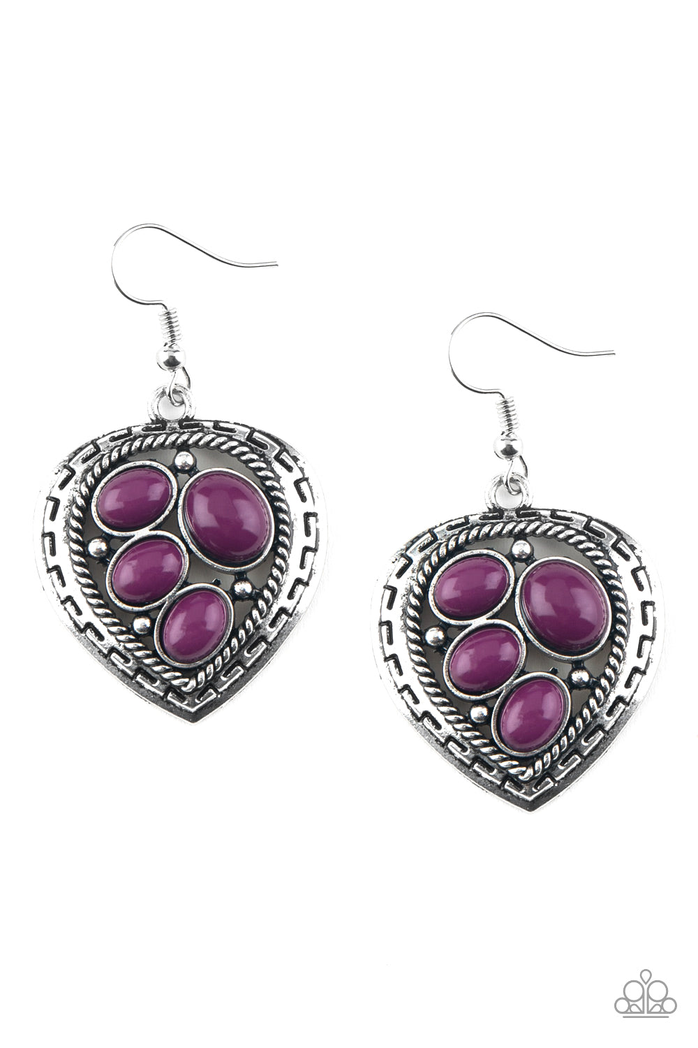Wild Heart Wonder - Purple Fish Hook Earrings
