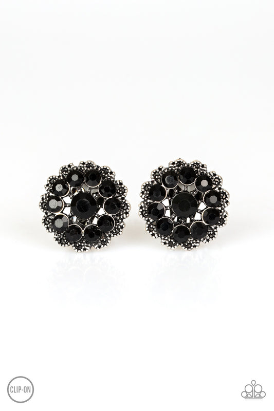 Business Bedazzle - Black - Paparazzi Earrings