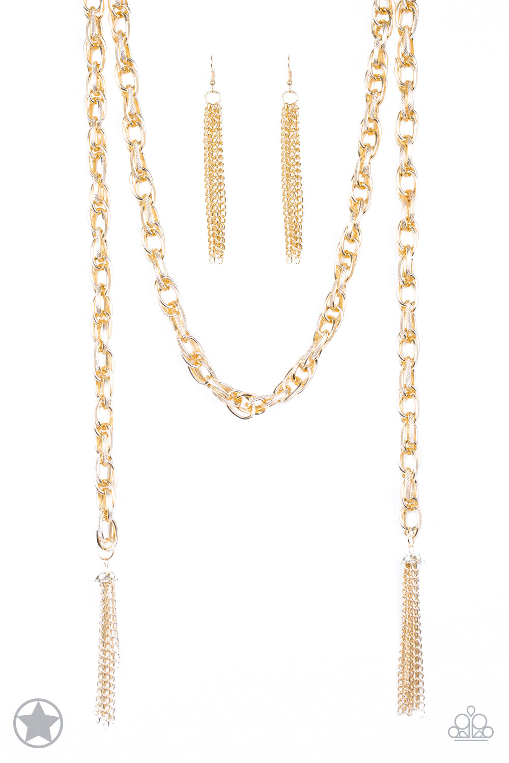 Scarfed for Attention - Gold - Paparazzi Necklace