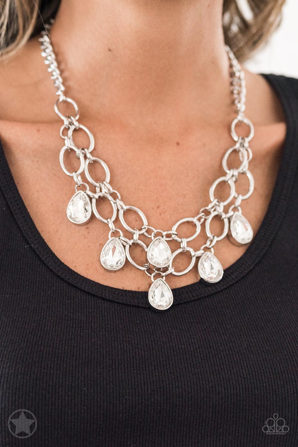 Show-Stopping Shimmer - White - Paparazzi Necklace