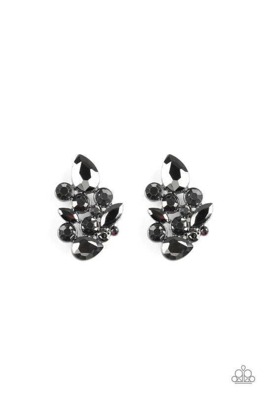 Galaxy Glimmer - Black - Paparazzi Earrings