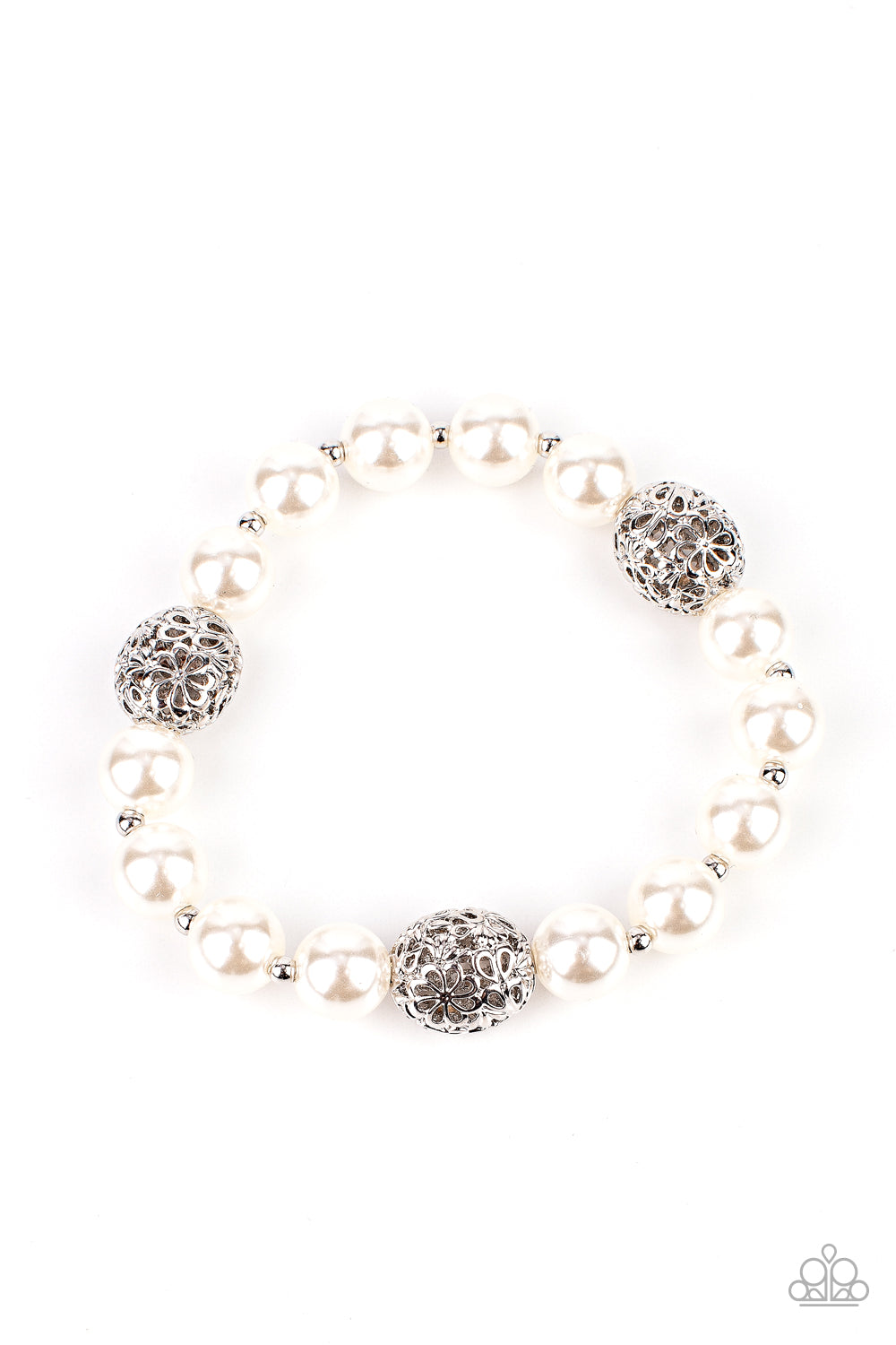 Upscale Whimsy - White - Paparazzi Bracelet