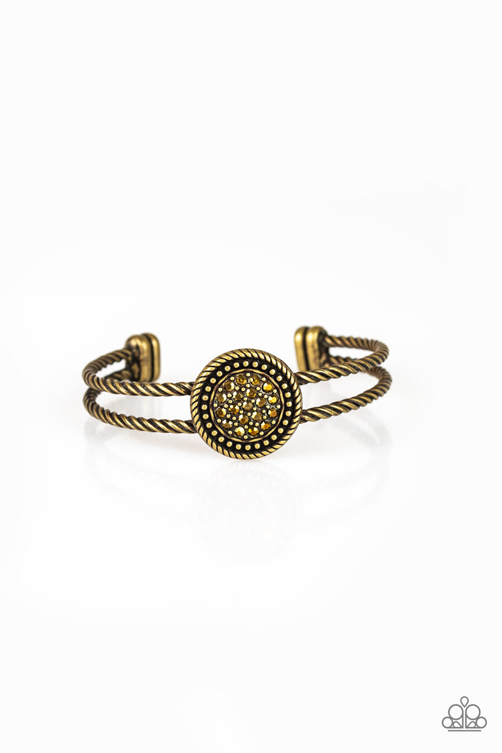 Definitely Dazzling - Brass - Paparazzi Bracelet