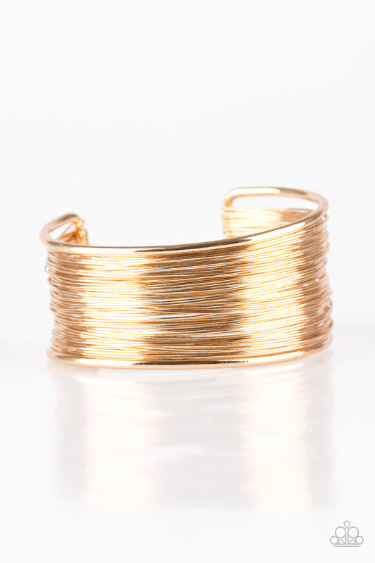 Wire Warrior - Gold - Paparazzi Bracelet