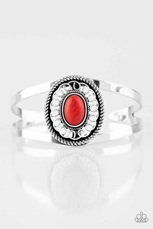 Deep In The Tumbleweeds - Red - Paparazzi Bracelet