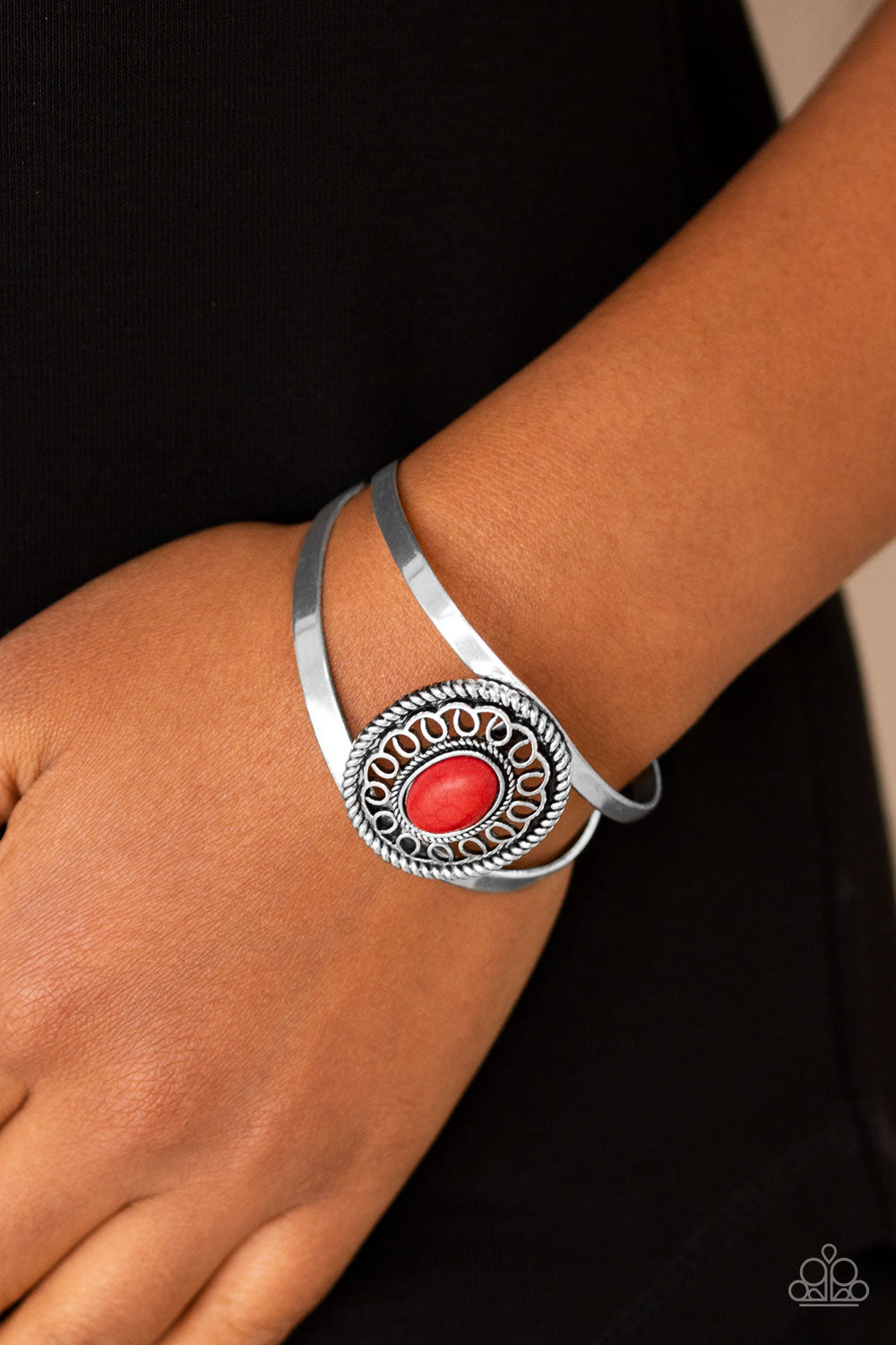 Deep In The Tumbleweeds - Red - Paparazzi Bracelet