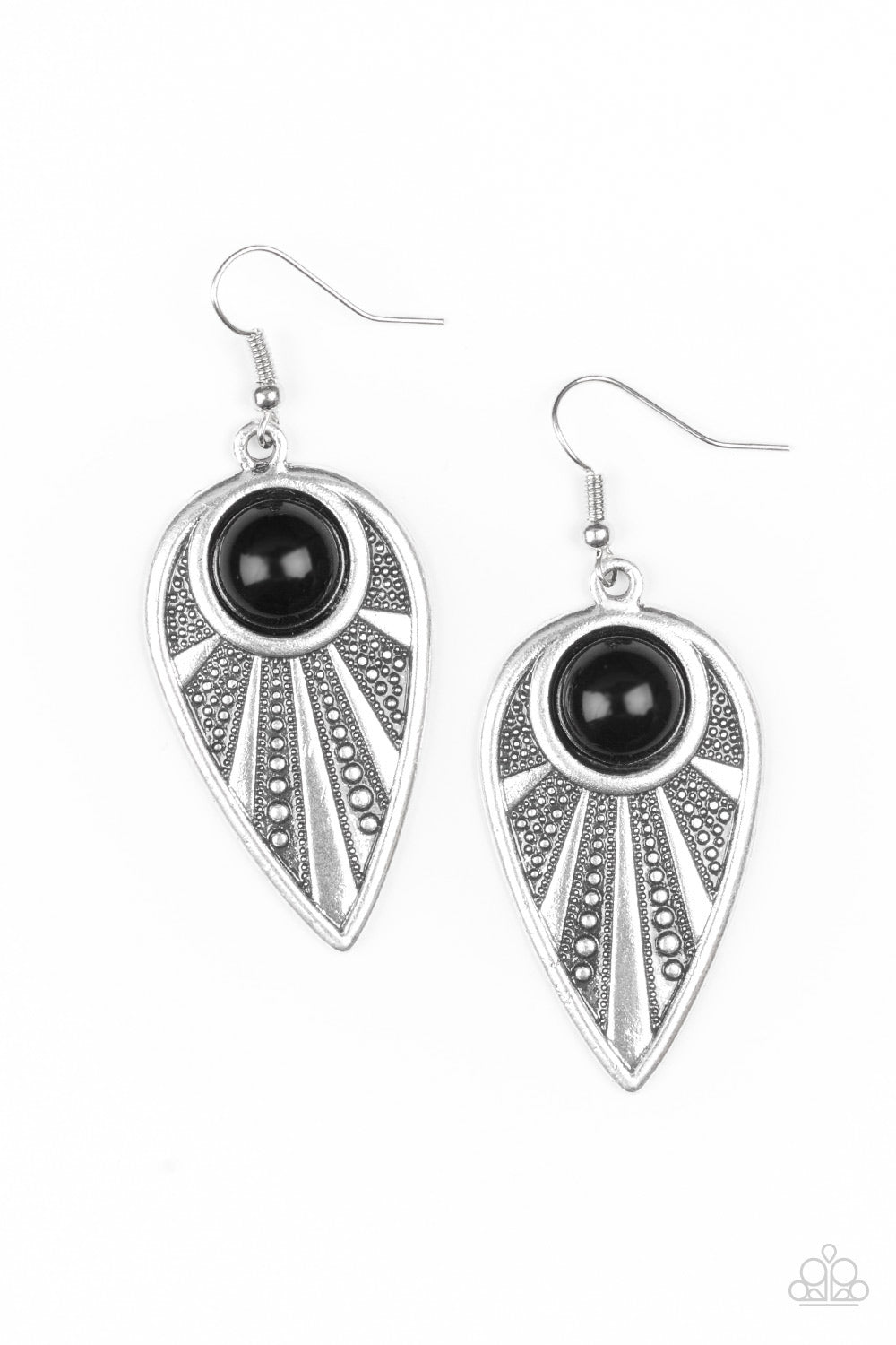 Take A WALKABOUT - Black - Paparazzi Earrings