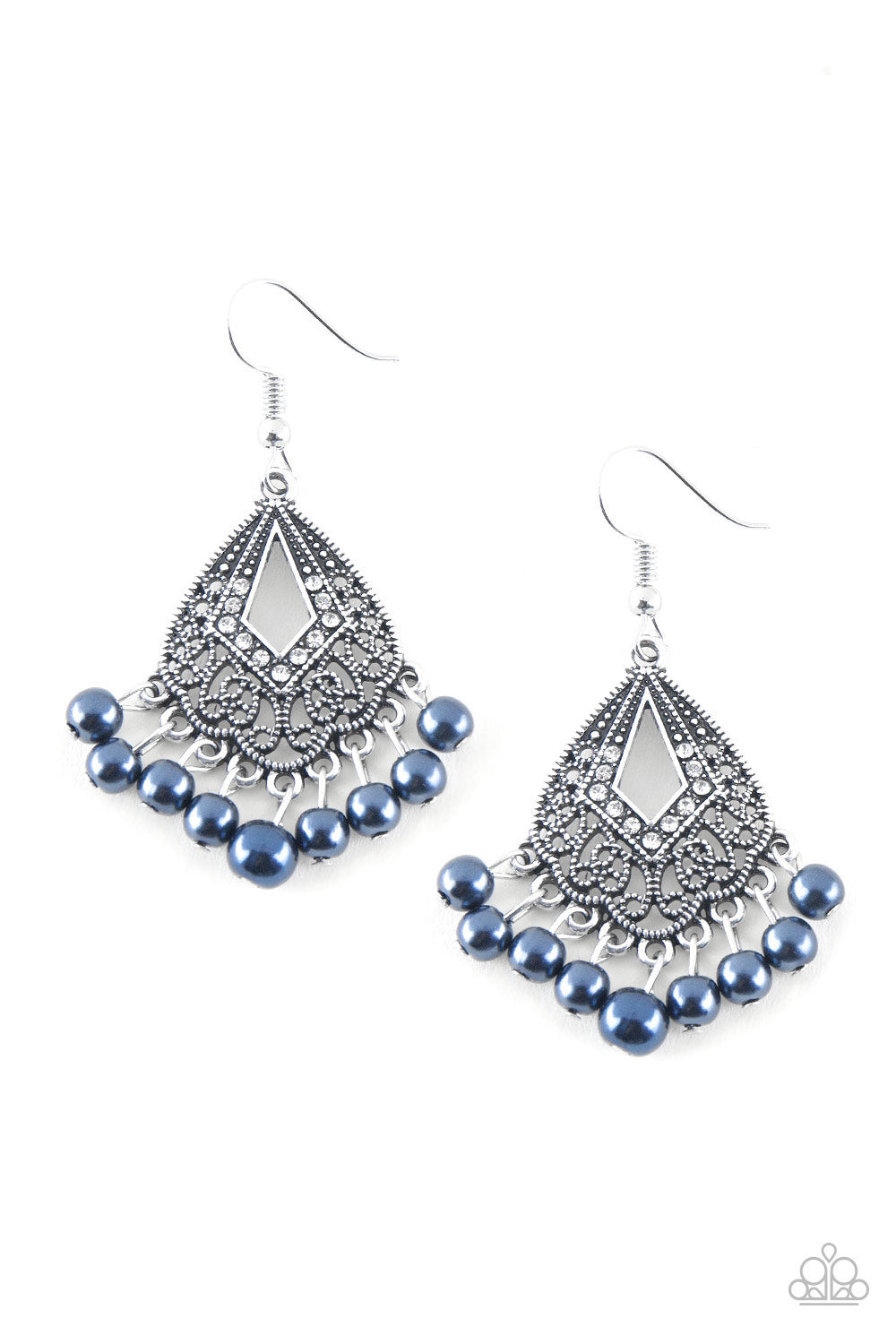 Gracefully Gatsby - Blue - Paparazzi Earrings