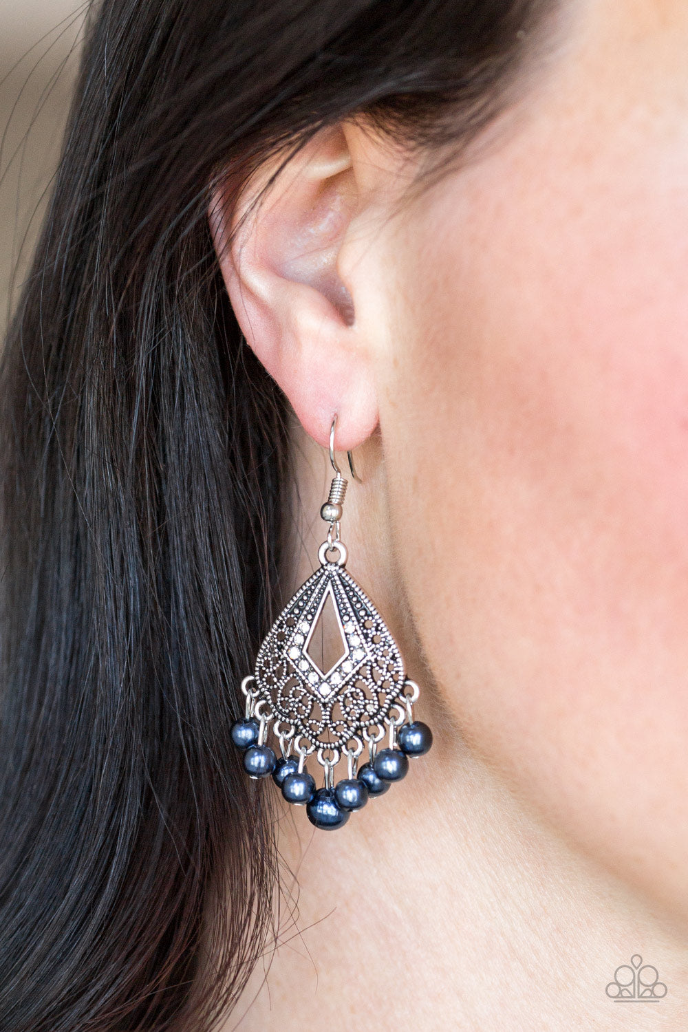 Gracefully Gatsby - Blue - Paparazzi Earrings