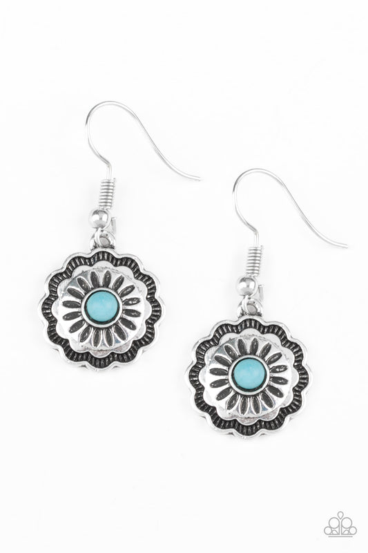 Badlands Buttercup - Blue - Paparazzi Earrings