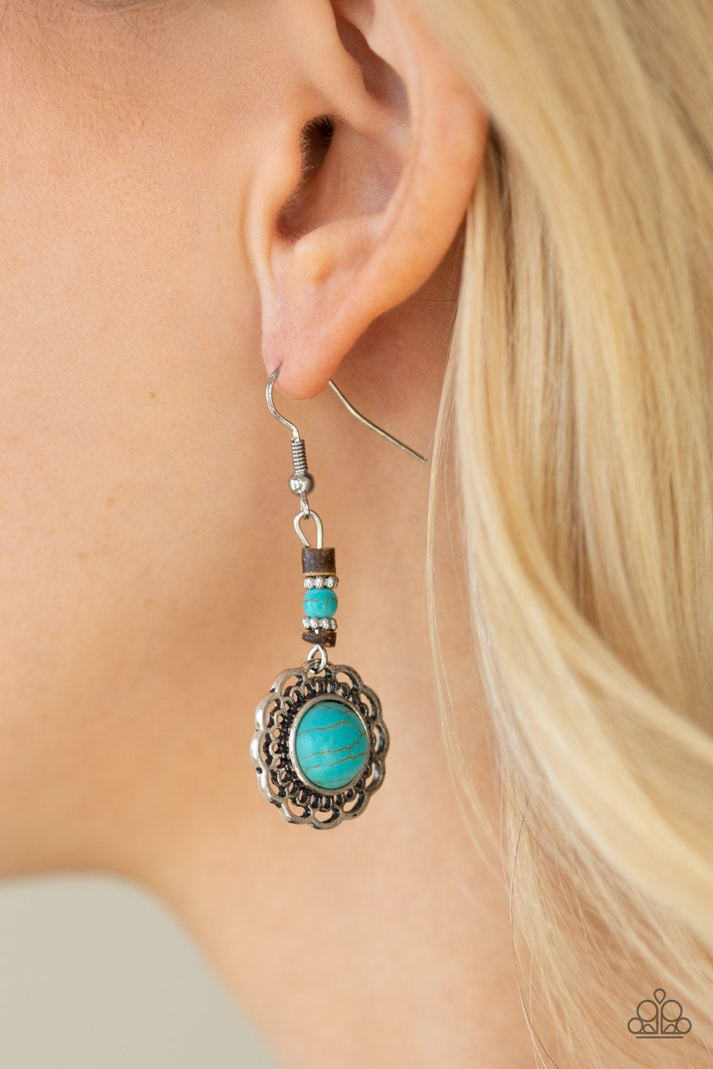 Desert Bliss - Blue Fish Hook Earrings