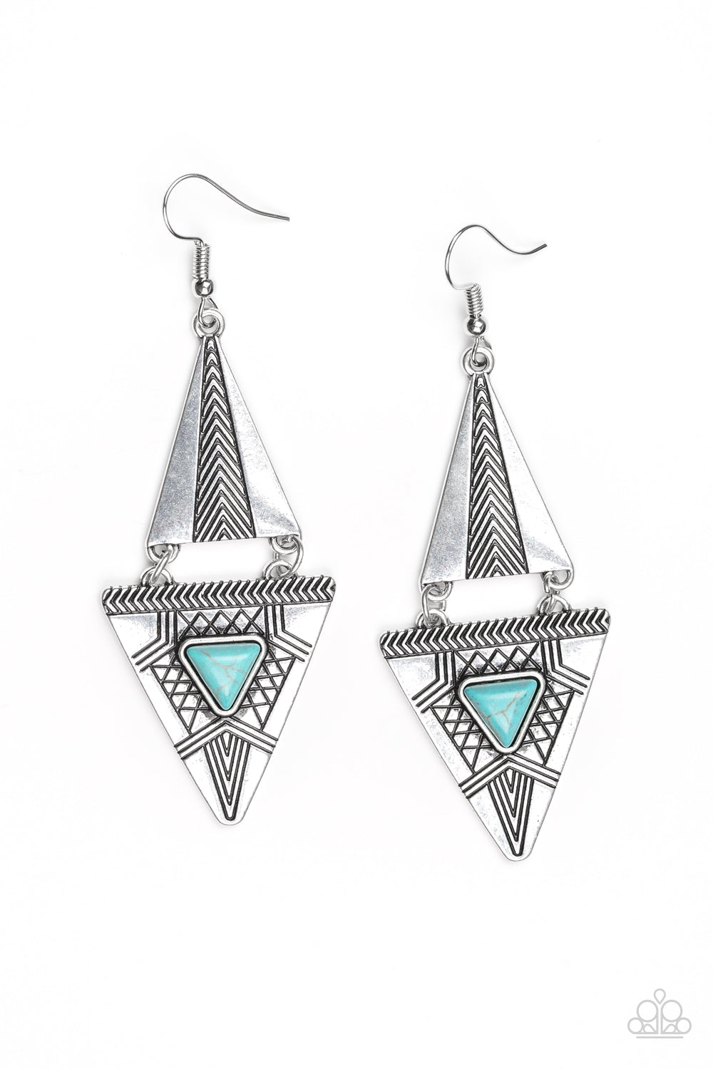 El Paso Edge - Blue - Paparazzi Earrings