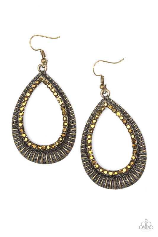 Right As Reign - Brass - Paparazzi Earrings