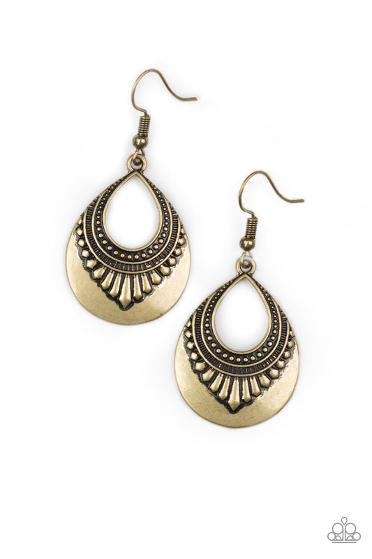 Totally Terrestrial - Brass - Paparazzi Earrings