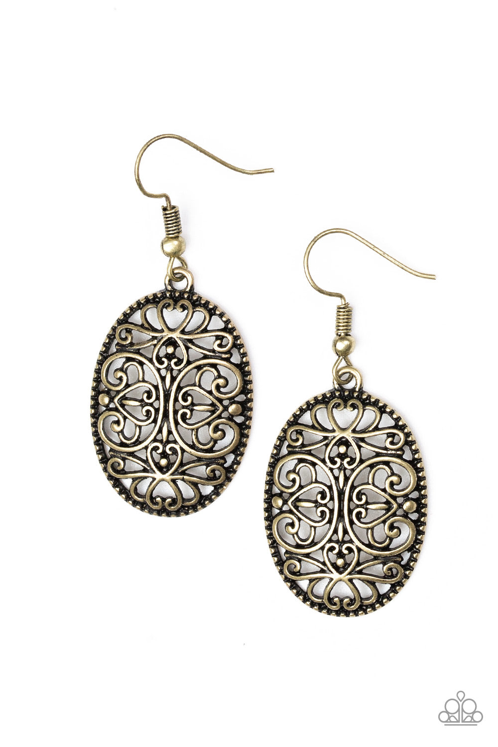 Wistfully Whimsical - Brass - Paparazzi Earrings