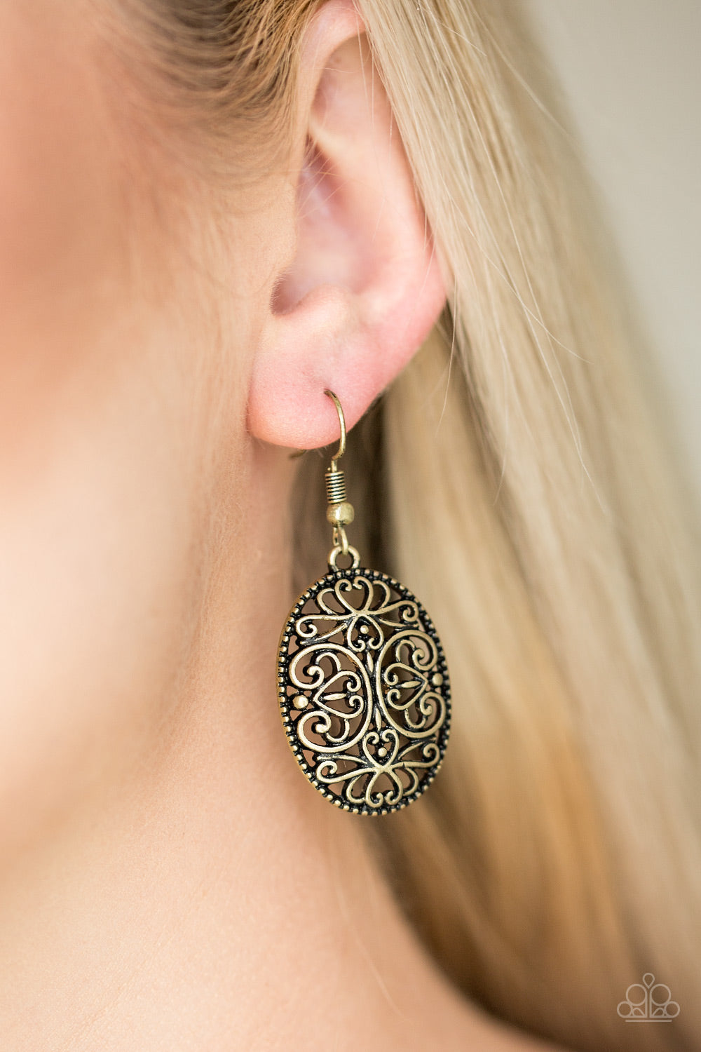 Wistfully Whimsical - Brass - Paparazzi Earrings