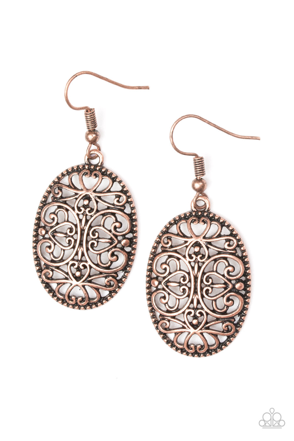 Wistfully Whimsical - Copper - Paparazzi Earrings