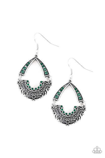 Royal Engagement - Green - Paparazzi Earrings
