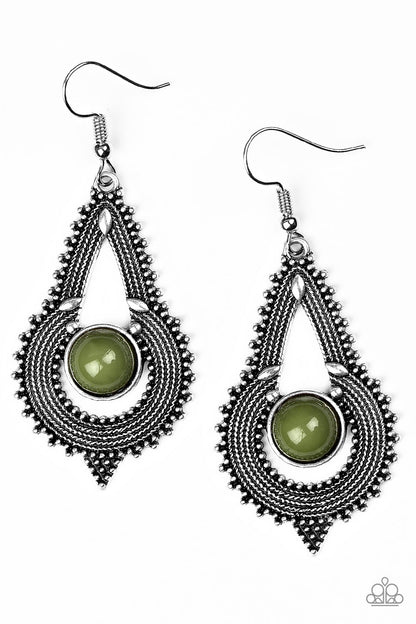Zoomin Zumba - Green Fish Hook Earrings
