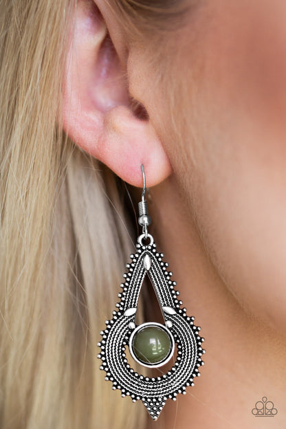 Zoomin Zumba - Green Fish Hook Earrings
