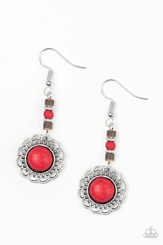 Desert Bliss - Red - Paparazzi Earrings