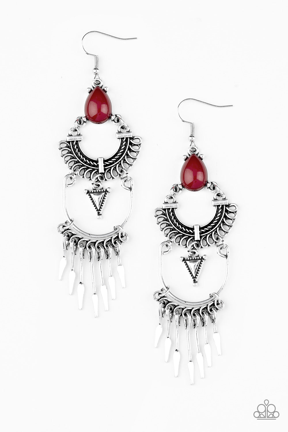 Progressively Pioneer - Red - Paparazzi Earrings