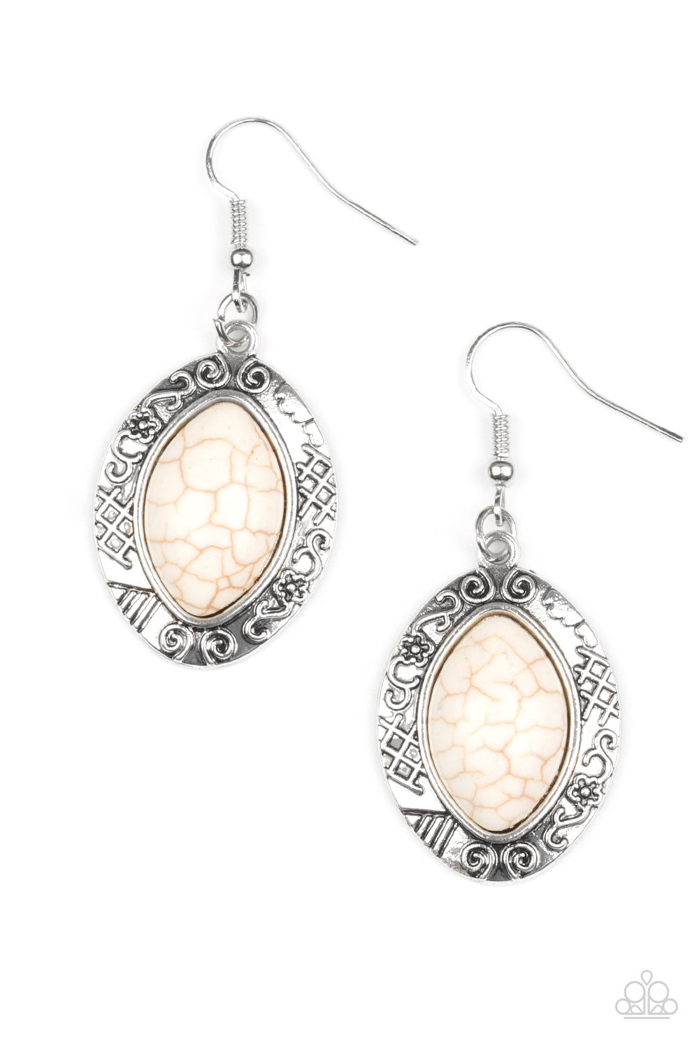 Desert Harvest - White - Paparazzi Earrings