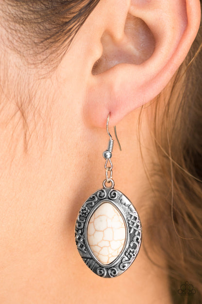 Desert Harvest - White - Paparazzi Earrings